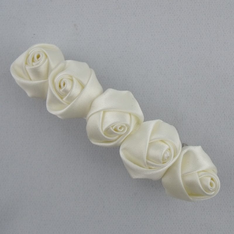 Barrette à Cheveux Art Déco - Clip Ovale Floral Argenté Avec Strass Bleu - QD22 - Neuf