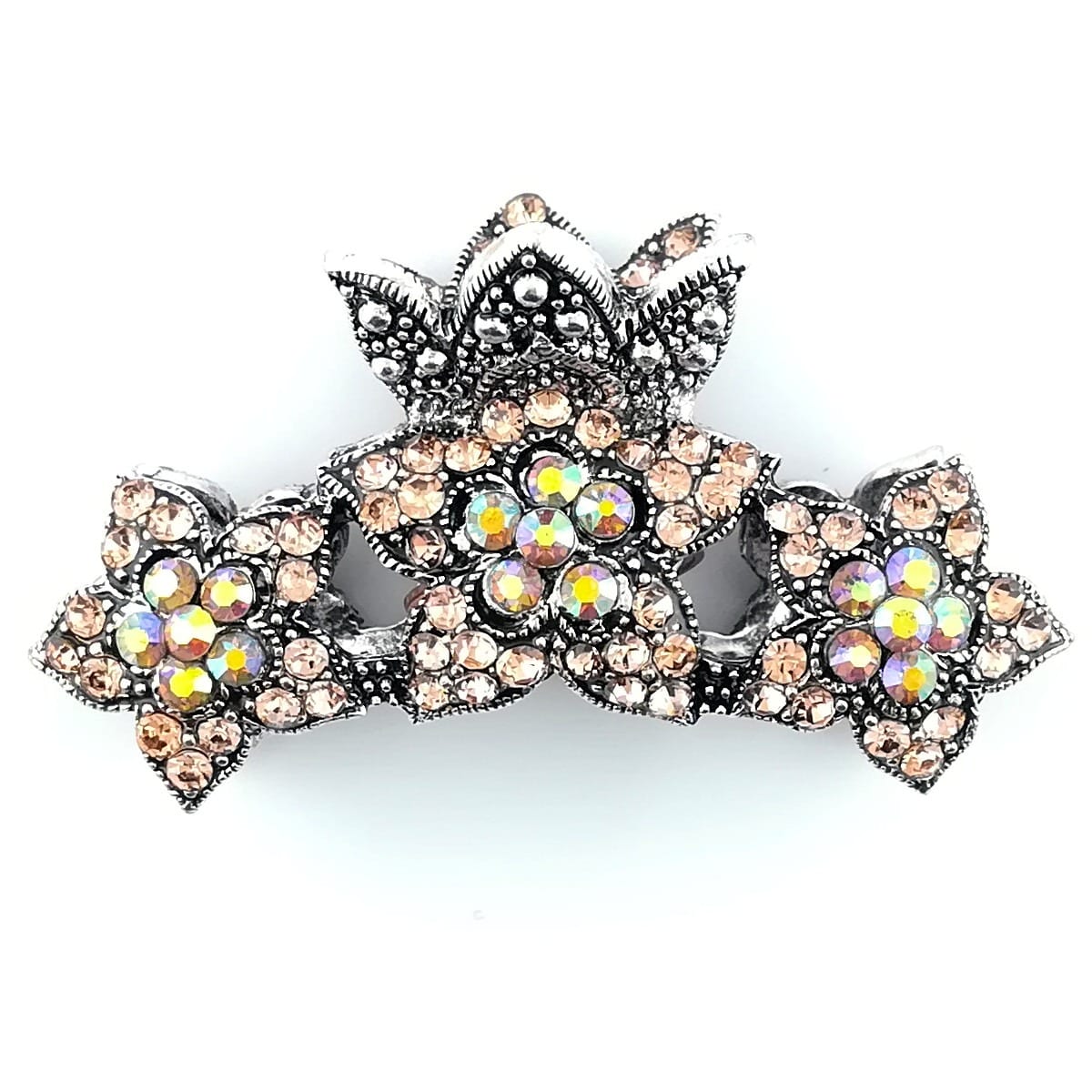 pince à cheveux couleur argent tout de cristaux diamant boréalis