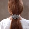 Grande barrette à cheveux argenté fleurs Princess