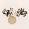 Petite barrette à cheveux argentée volutes Cemia