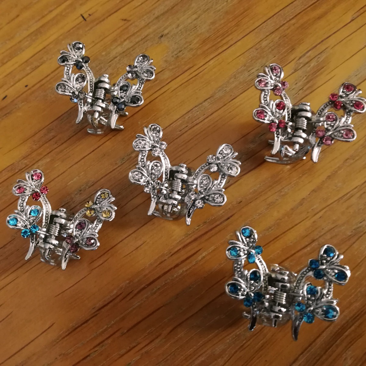 Pince à Cheveux Griffes Argentée Avec Cristal Aqua - Taille 3/4 - Bleue - Neuf Avec étiquettes
