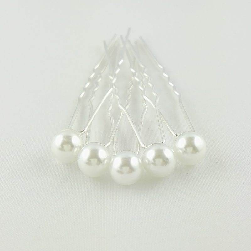 Lot de 4 épingles à cheveux décoratives en cristal argenté