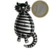 Broche Chat Strass en Cristal - Noir