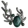 Broche Corail Perles Nacrées - Vert