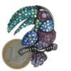 Broche Perroquet Strass en Cristal