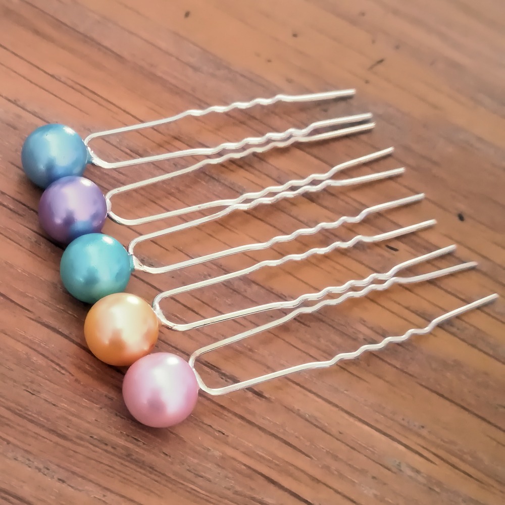 Lot De 10 Pics/Épingles à Cheveux Pour Mariée - Blanc Cassé Avec Perles - Neuf Avec Étiquettes