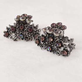 Petites pinces crabe argentée Celyz (lot de 2)